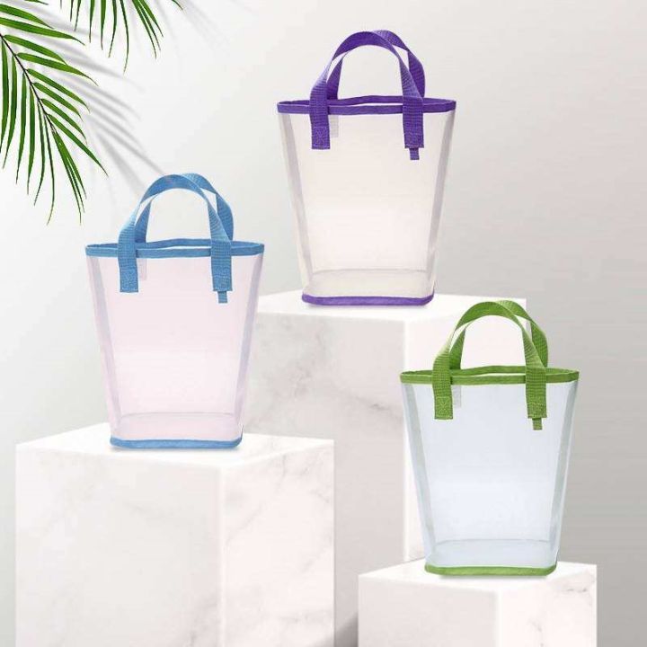 factory-direct-supply-small-fresh-mesh-cosmetic-bag-transparent-handbag-handbag-convenient-swimming-storage-bag