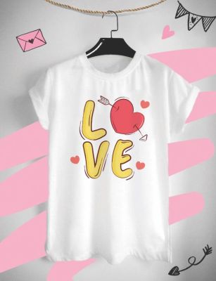 เสื้อลาย Valentine 2020 LOVE ต้อนรับวันวาเลนไทน์ วันแห่งความรัก ด้วยเสื้อยืด Valentine สีสันสดใส ใส่สบาย ไม่ยืด ไม่ย้วย