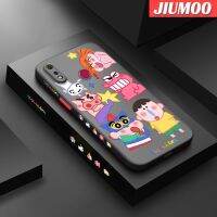 JIUMOO เคสสำหรับ Realme 3 3i 3 Pro ลายเครยอนชินจังซนบางดีไซน์ใหม่ด้านข้างกันกระแทกมีน้ำค้างแข็งโปร่งใสแข็งเคสมือถือป้องกันกล้องคลุมทั้งหมดปลอกซิลิโคน Softcase