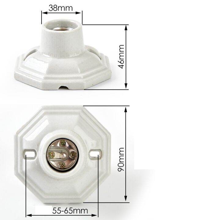 โคมไฟวินเทจ27ขั้วหลอดไฟ-creamic-110-220v-เหมาะสำหรับ-e27ที่เสียบหลอดซ็อกเก็ต