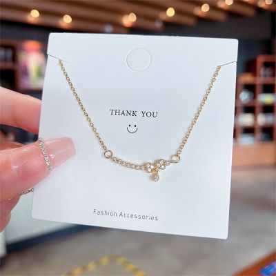 [COD] Necklace ins does fade clavicle chain niche design bowknot pendant simple temperament trendy net red accessories