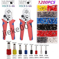 คีม ย้ำ หางปลา คอร์ดเอ็น กล่องหางปลา1200 ชิ้น HCS8 6-4A CORD END Crimper Plier AWG 23-7 (0.25-10mm ²)