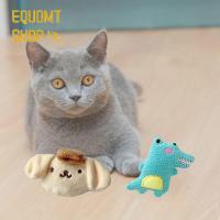 EQUOMT 2023การ์ตูนสัตว์ผ้ากำมะหยี่ทนทานต่อการกัดอุปกรณ์ของเล่นแมวของเล่นแมวแบบโต้ตอบ