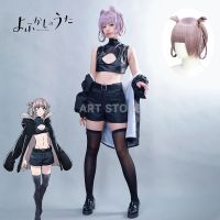 Nanakusa Nazuna Cosplay Anime Call Of The Night Costume Wig Set Black Cloak Jacket Leather Vest Shorts Outfit Party Dress Up