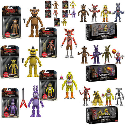 1-8pcs FNAF At Five Nights Security Breach Action Figures Bonnie Foxy Toys 5 Fazbear Bear Doll Model Kids Toy For Birthday Gift