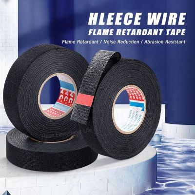 1pc Heat-resistant Adhesive Fabric Tape 9/15/19/25/32MM Width 15M Length for Car Cable Harness Wiring Loom Protection