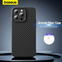 Baseus Luxury Case สำหรับ 15 Pro Synthetic Fiber เคสศัพท์สำหรับ 15 14 Pro Max กันกระแทก Full Protection Cover