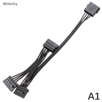 Witkitty 1ชิ้น4Pin IDE Molex To1 2 3 4 5-Port สายเคเบิลพลังงาน15Pin SATA สายตะกั่ว18AWG สำหรับฮาร์ดไดรฟ์ HDD SSD PC เซิร์ฟเวอร์ DIY