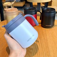 ☃┋ 1pc 350ml/500ml Stainless Steel Coffee Thermos Mug Cold and Hot Thermal Water Bottle with Handgrip Office Vacuum Flask Tea Cup