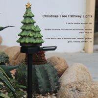 ไฟคริสต์มาส LED พลังงานแสงอาทิตย์รูปต้นไม้ Pathway ไฟสำหรับสวน Stakes สนามหญ้า Yard Ornament