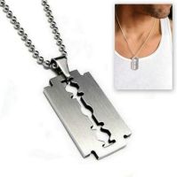 Delysia King Shaving Blade Pendant  Stainless Steel Hip Hop Necklace for men Fashion Chain Necklaces