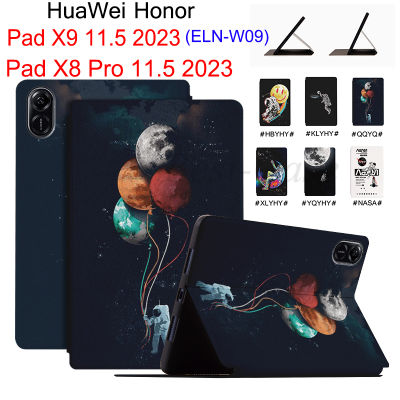 Huawei Honor Pad X8 Pro 11.5 2023เคสพับฝาเป็นฐานลายดวงดาวท้องฟ้านักบินอวกาศมีสไตล์แฟชั่นสำหรับ Huawei Honor Pad X 9 11.5 2023 ELN-W09