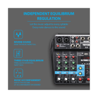 TEYUN A4 Microphone Digital Mixer DJ Live Broadcast KTV Microphone Recording Effector Mixer 4-Channel Audio Mixer