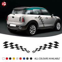 2 Pcs Checkered Flag จัดแต่งทรงผมประตูด้านข้าง Stripes สติกเกอร์ Body Decal สำหรับ MINI Cooper S Countryman R60 One JCW ALL4อุปกรณ์เสริม