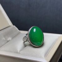 New store welfare natural ring wholesale 925 silver Siberia emerald color positive