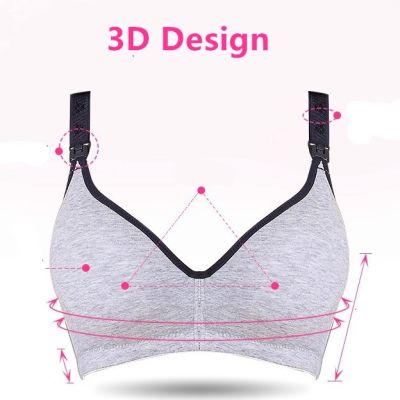 [Ready Stock] Maternity Nursing 75-95ABCD Cup Women Comfortable 34 Thin Cup Push Up Soft Cotton Breathable Upper Clasp Breastfeeding Free Underwear