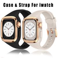 ✣▧ Woman Silicone Strap MOD KIT for Apple Watch 7 41mm Metal Frame silicone Strap for Iwatch 6 SE 5 4 40mm Sports Bracelet Band