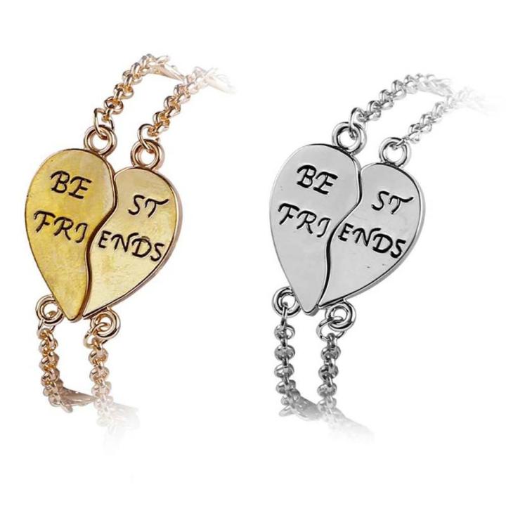 Charm 2 Pcs Set Best Friends Bracelets For Women Girls Puzzle Heart