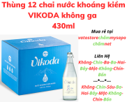 Thùng 12 chai Nước khoáng kiềm VIKODA không ga chai RGB nắp giật 430ml Lốc