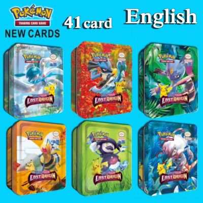 41pcs/set Iron Metal TAKARA TOMY Battle Lost Origin Pokemons with Pikachu Game Anime Bank Cards for Childre