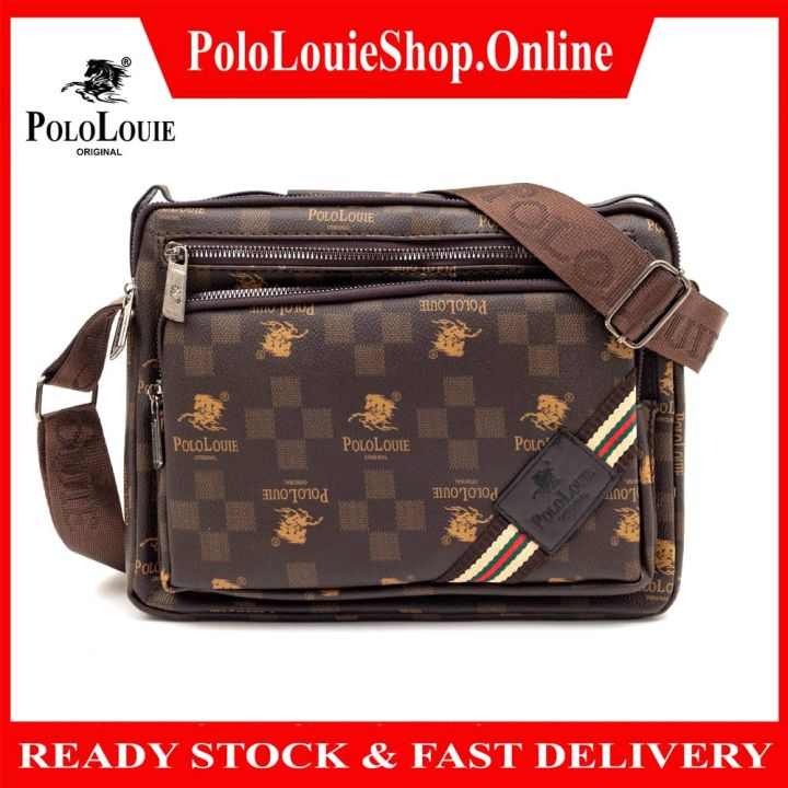 Original Polo Louie Men's Large Capacity Messenger Bag Monogram Shoulder  Sling Bag