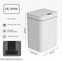 14L Automatic Trash Can Intelligent Waste Bin Waterproof Bathroom Kitchen Dustbin White