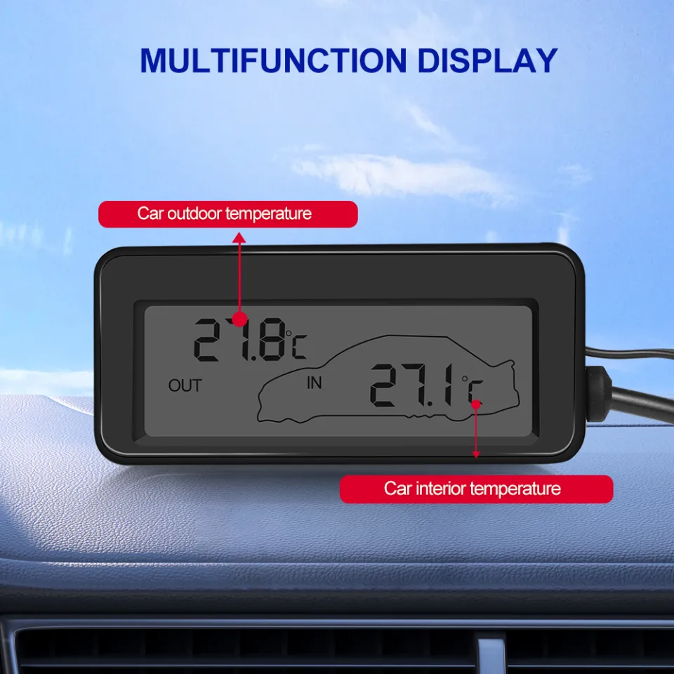 Mini Digital Car LCD Display Indoor Outdoor Thermometer 12V