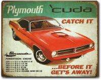 รวม Plymouth Cuda ตกแต่งป้ายดีบุกย้อนยุคป้ายโลหะแรงบันดาลใจโบราณพร้อมสกรูสำหรับแขวนเพื่อแสดงในบาร์บ้านโรงรถหรือร้านอาหารของคุณ [12 "X15"] (ST T 98577)