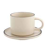 Genuine Original High-end Japanese-style retro coffee cup and saucer Internet celebrity exquisite ins ceramic water cup with spoon European tea cup wholesale set