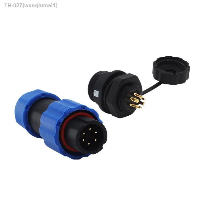 waterproof-connector-sp13-2-3-4-5-6-7pin-plastic-aviation-socket-plug-wire-terminal-block-welding-type-fixed-and-mobile-docking