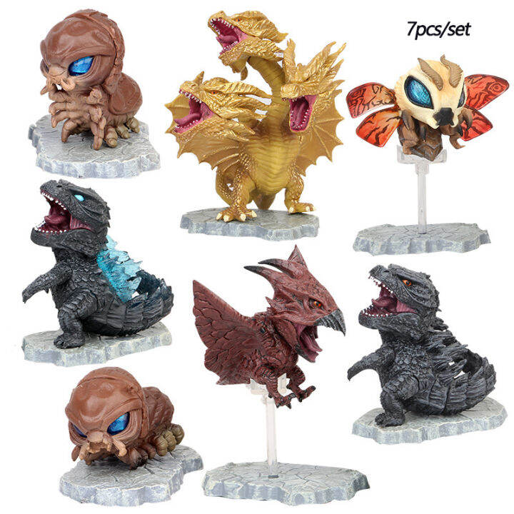 7ชิ้น-เซ็ต3-9ซม-godzilla-raton-mothra-king-gidola-q-รุ่นตุ๊กตาขยับแขนขาได้ของสะสม-pvc-ตุ๊กตาโมเดลของเล่นสำหรับชายของขวัญวันเกิดเด็กสำหรับเด็ก