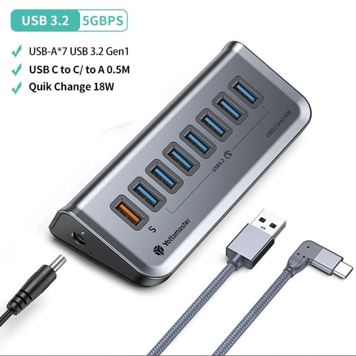 yottamaster-ชาร์จเร็ว18w-usb-c-ฮับเป็น5อะแดปเตอร์-gbps-usb-อะแดปเตอร์3-2-usb-หลายฟองแท่นวางมือถือสำหรับนิตยสารแท็บเล็ตพีซี