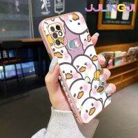 Jlingji เคสสำหรับ Infinix เคส X682C 10 X682B ลายการ์ตูนเป็ดโชคดีกันกระแทกขอบด้านข้างเคสโทรศัพท์สี่เหลี่ยมจัตุรัสนิ่มแบบดั้งเดิมเคสป้องกันกล้องฝาหลังเต็มรูปแบบ