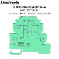 ▼ MRC-25D51C24 1NO moduł przekaźnika interfejsu cewki elektromagnetycznej Din 24VDC wejście 5A 250VDC/AC wyjście przemysłowe tablica przekaźnikowa napięcia