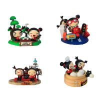 [AhQ ornaments] Pucca และ Garu Action Figures การ์ตูนน่ารัก PUCCA Figurines เรซิ่น Miniatures รถตกแต่งบ้านห้องนอนตกแต่งสำหรับเด็กของขวัญแฟน