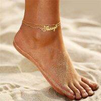 【CW】۞✆  Personalized Font With Anyname Anklet for Women Customize Intial Words Foot Chains Leg Accessories