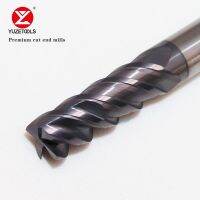 YUZETOOLS CNC โซลิดคาร์ไบด์ 4Flute Premium Cut End Mills Double Chip Groove High Helix Angle Design ฟันห่างไม่เท่ากัน