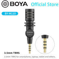 BOYA BY-M110 Mininature Condenser Microphone 3.5mm TRRS microphone for smartphone laptop tablet 180° rotating head Plug and play