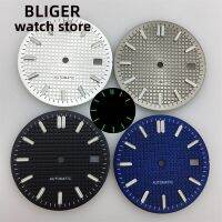 BLIGER หน้าปัด31มม. สีดำขาวน้ำเงินเขียวเรืองแสงเหมาะสำหรับ NH35 NH36การเคลื่อนไหว