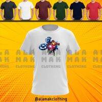 ?PROMOSI HEBAT?เสื้อยืดลายการ์ตูน MARVEL IRONMAN X CAPTAIN AMERICA THE AVENGERS ผ้าฝ้าย100