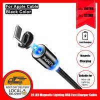 สายชาร์จแบต หัวแม่เหล็ก ชาร์จเร็ว Magnetic Cable Charger Micro USB Type C Lighting Cable 2A Fast Charging Charge USBC/Type-C Wire For iPhone Samsung Cable