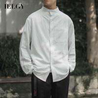 IELGY หลวมขนาดใหญ่ผู้ชายจีนอินเทรนด์เสื้อลินินผ้าฝ้าย