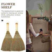 2 Pcs Kitchen Cleaning Broom Hand-made Desktop Dust Natural Brush Home Brooms Outdoor Mini Indoor Straw Small