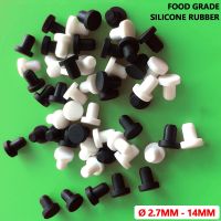 2.7 mm-14 mm karet silikon kualitas makanan putih Solid hitam lubang bulat steker T sisipan Blanking colokan tabung tutup ujung pipa segel Stopper