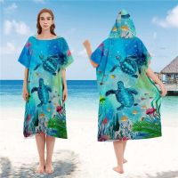 [Xiaoli clothing] ไมโครไฟเบอร์ Poncho ผ้าขนหนู Surf Beach ว่ายน้ำสระว่ายน้ำผ้าเช็ดตัวพร้อมปุ่ม Snap เปลี่ยนเสื้อคลุมสำหรับผู้ใหญ่เด็ก Cloaks เสื้อคลุมอาบน้ำ