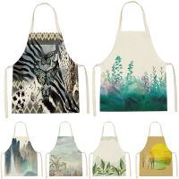 1 Pcs Butterfly Pattern Plant Landscape Print Sleeveless Apron ChildrenS Home MenS And WomenS Anti-Fouling Apron Kitchen Bib