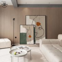 2023 ❈▤▩ Canvas Print Painting Poster Green Orange Morandi Abstract Lines Face Wall Pictures Art Modern Living Room Porch Home Decoration