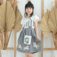 Two Mix Dress Girls Little Pony กระเป๋าโบนัสพิมพ์ดิจิตอล Gorgeous 1-12ปี4252