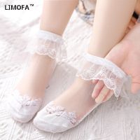 （A Beautiful） LJMOFA 1 PairBaby Girl SocksRuffle Cotton Socks For 1Years KidFlowerMesh Socks Yarn Thin C121