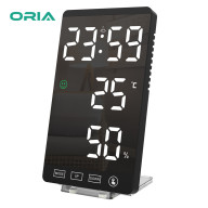 ORIA Đồng hồ kỹ thuật số màn hình LED có báo thức, chế độ xem giờ 12H 24H thumbnail